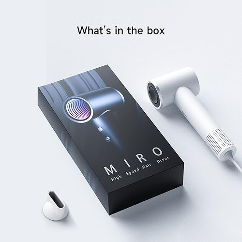 Miniatura 7 de ROIDMI Secador de pelo, secador de pelo iónico negativo con motor sin escobillas de 105,000 RPM para secado rápido, secador de pelo inteligente de