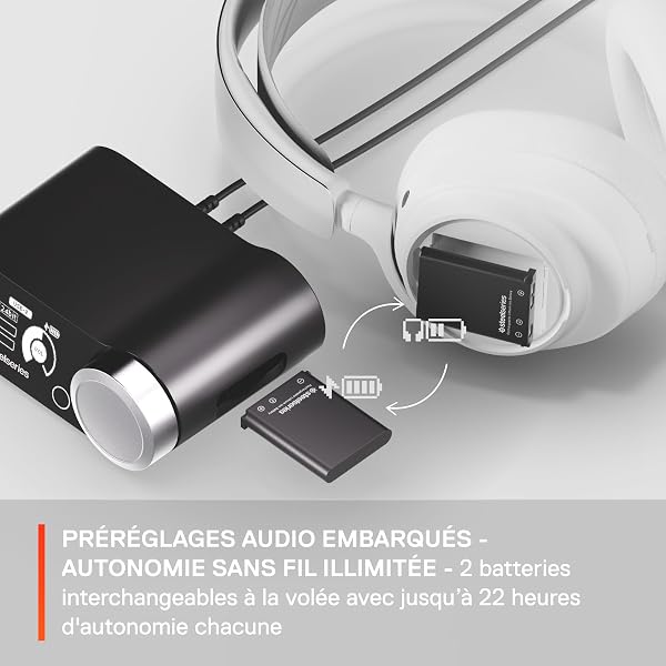 SteelSeries Arctis Nova Pro Wireless Xbox Blanc - Casque Gaming multisystème - Haut-parleurs magnétiques néodyme - ANC - Autonomie illimitée - Micro ClearCast Gen2 - Xbox, PC,PS5,PS4, Switch 2 -Blanc - 5
