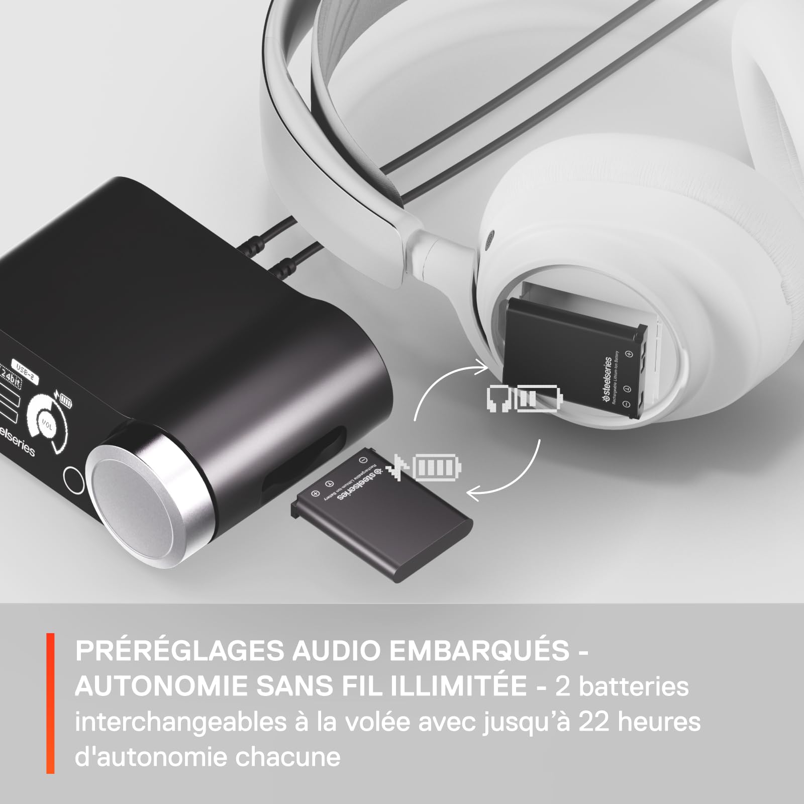 SteelSeries Arctis Nova Pro Wireless Xbox Blanc - Casque Gaming multisystème - Haut-parleurs magnétiques néodyme - ANC - Autonomie illimitée - Micro ClearCast Gen2 - Xbox, PC,PS5,PS4, Switch 2 -Blanc - 5