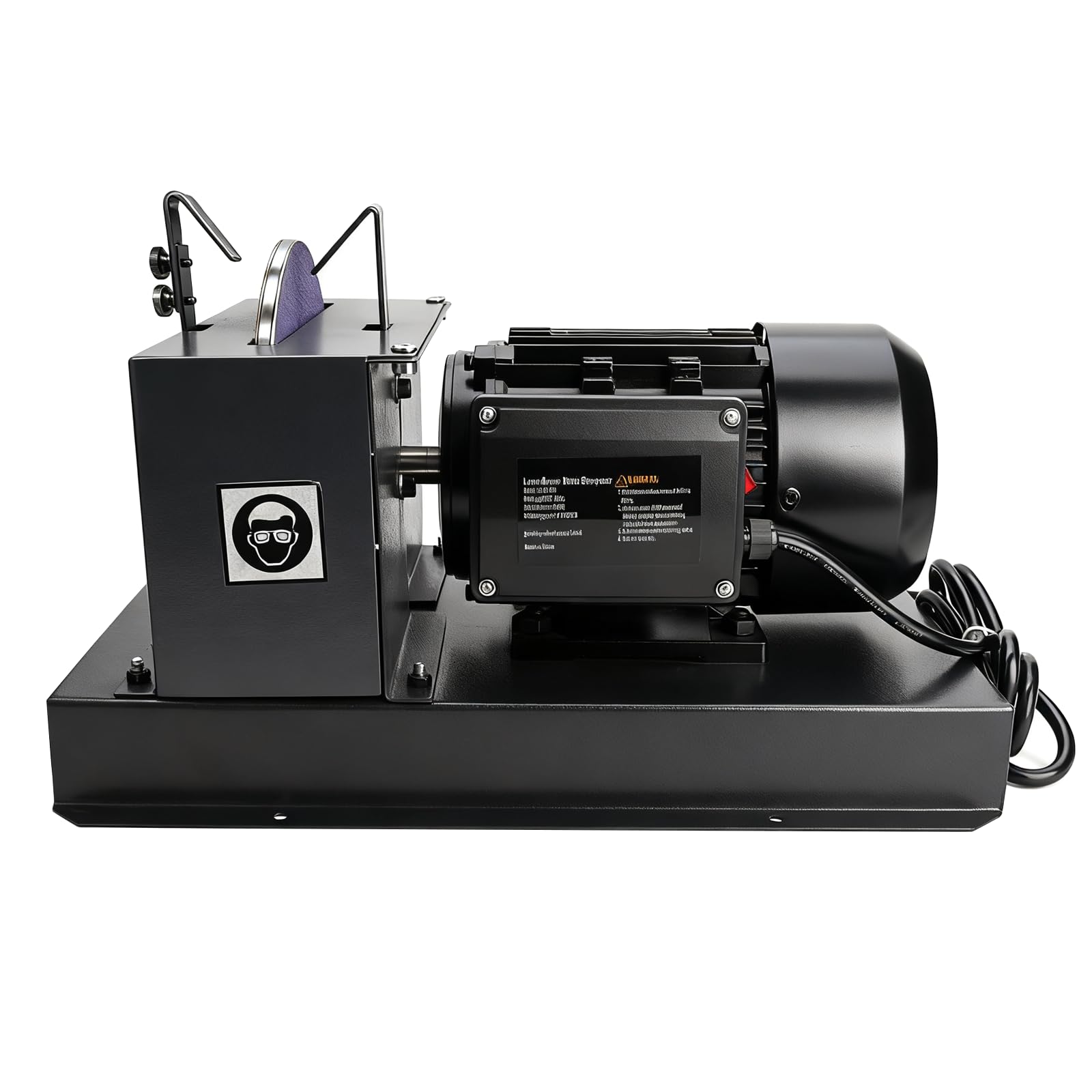 Afilador de cuchillas para cortacésped, 1 HP 750 W, amoladora de cuchillas con rueda de cerámica de 9 pulgadas y disco de lijado de grano 36 y grano 60 para cuchillas de elevación alta/baja, cuchillas