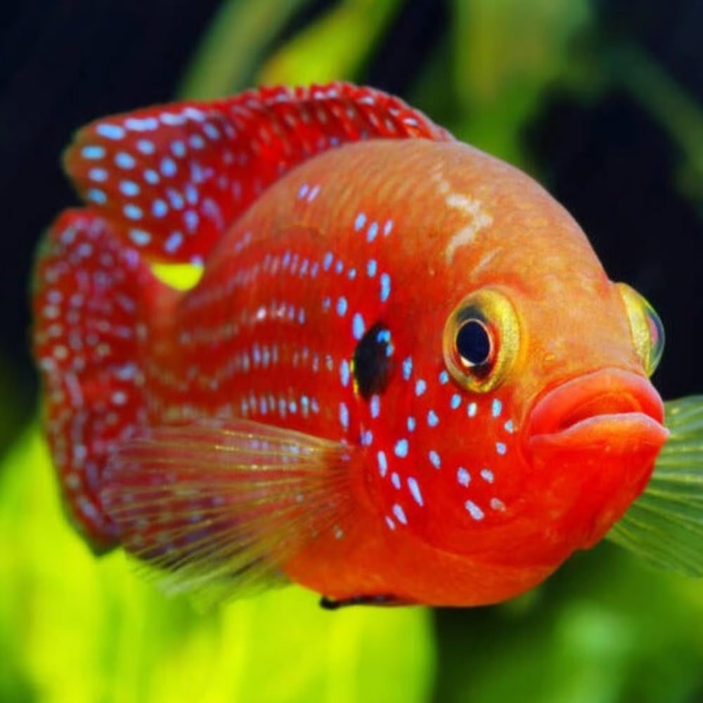 Blood Red Jewel Cichlid 1" Juvenile (Pack of 2 Fish) - Live Fish for Aquarium Exotic Freshwater