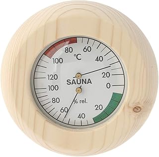 DEARLOYEA Termômetro de madeira e higrômetro para sauna, higrômetro, umidade interna, temperatura, equipamento para sauna e sala