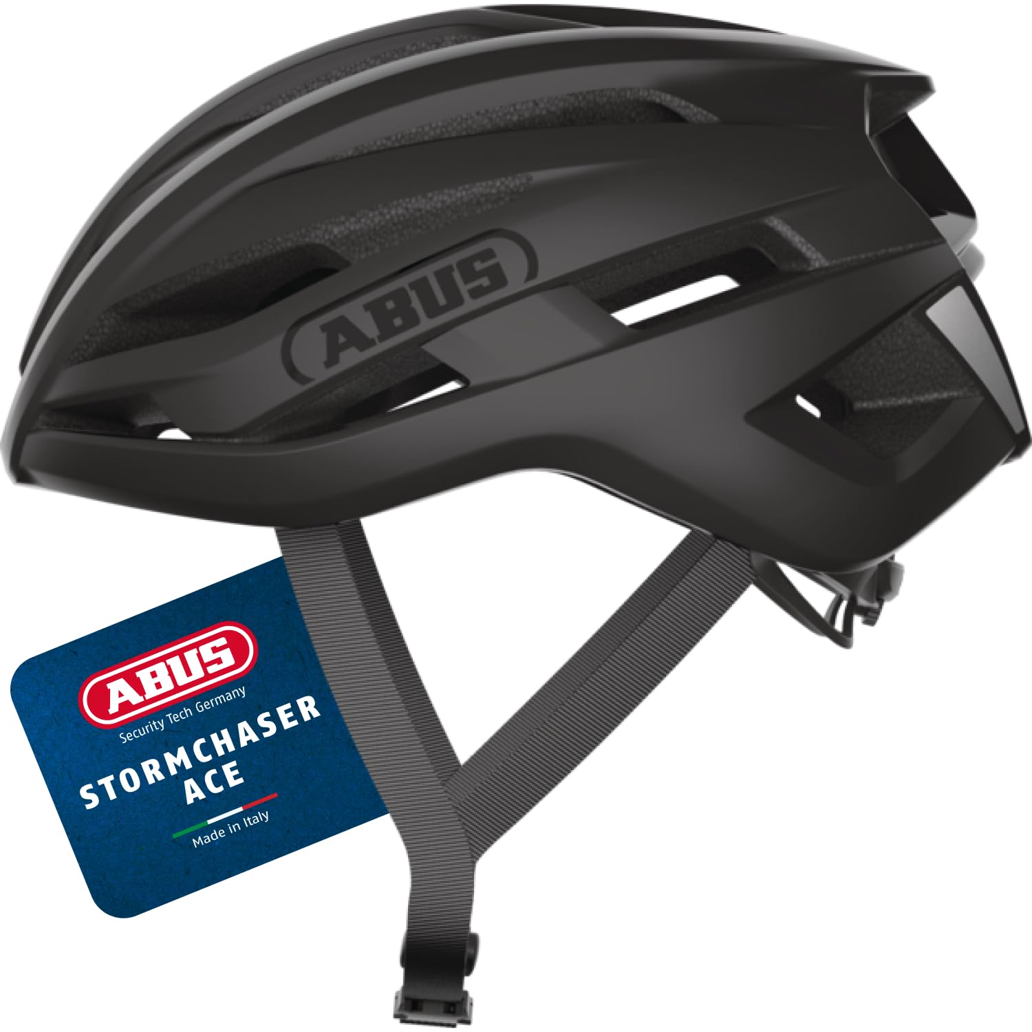 ABUS Rennradhelm StormChaser ACE - leichter Fahrradhelm für Radrennen, Gravelbike-Touren und Cyclocross - für Damen und Herren - Größe S, Schwarz