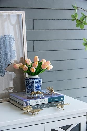 Miniatura 7 de T2 Concept - Juego de 3 tarros de jengibre decorativos orientales, azul y blanco, 100% porcelana, patrón floral A 4.5 x 6 pulgadas de profundidad x