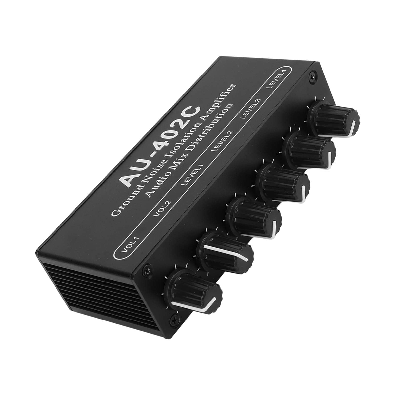 Haofy Mixer Audio Stereo con Isolamento del Rumore di Fondo Digitale Amplificatore 4 in 2 Uscite per Appassionati di Computer e Musica Lega di Alluminio