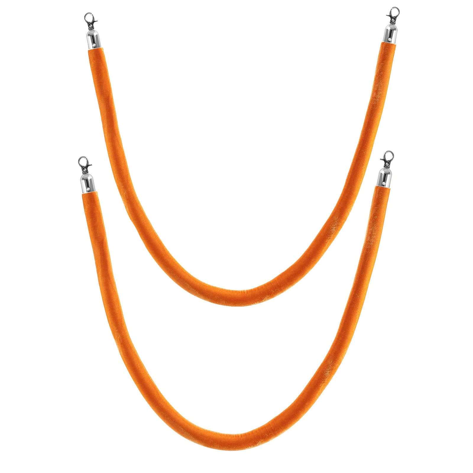 Barrière de contrôle des foules avec corde de guidage orange en velours