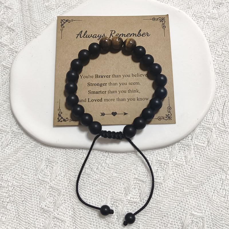 RFTWXHPN Inspirational Gift Bracelets for MenAlways Remember You're Braver Than You Believe Bracelet for Uncle Brother Encouragement Gifts for Men Gift with Message Card4