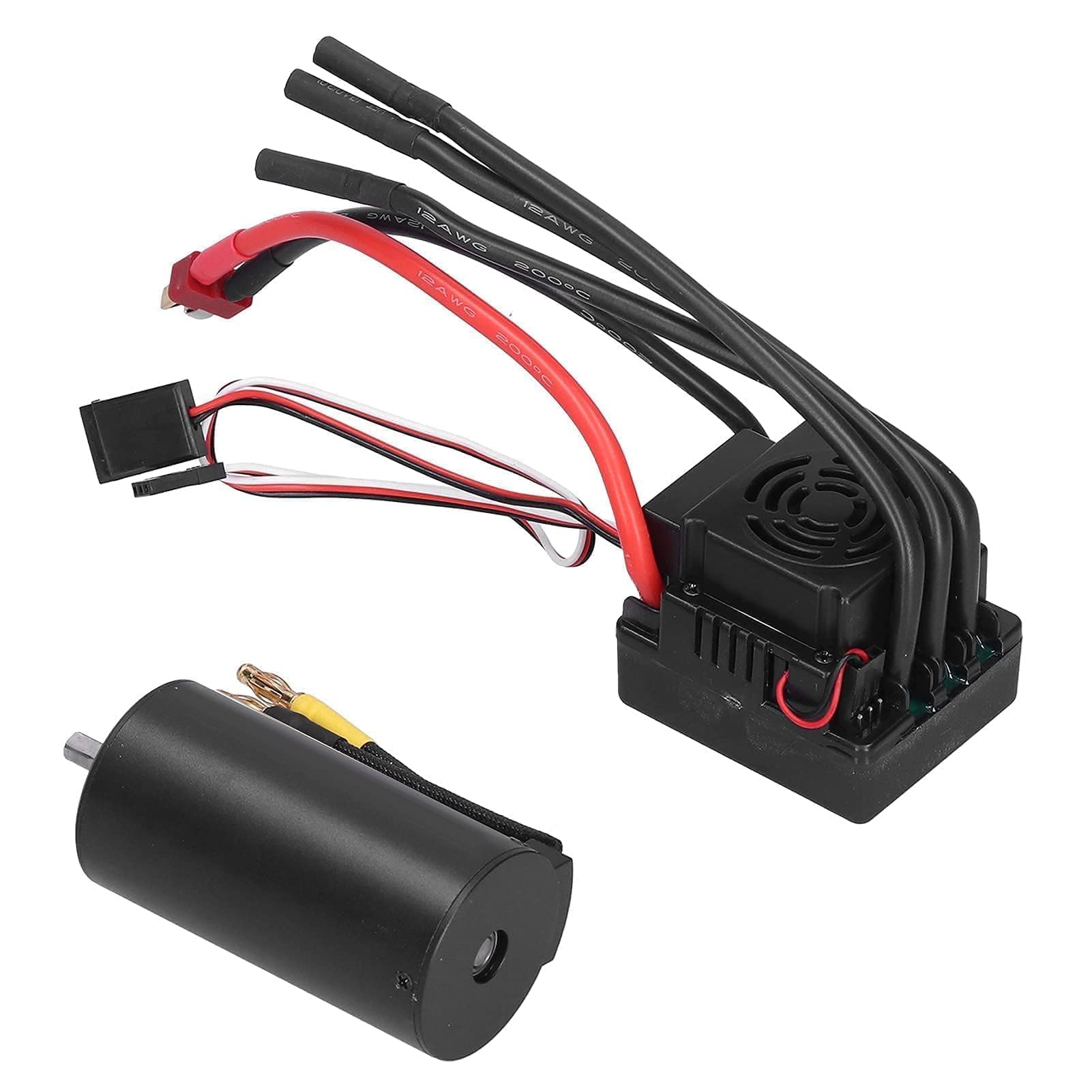VBESTLIFE Kit Combo RC Motor ESC, 3670 2650KV Motor sin Escobillas y 120A ESC con Set de Enchufes en T Repuesto para Coche 1/8 RC