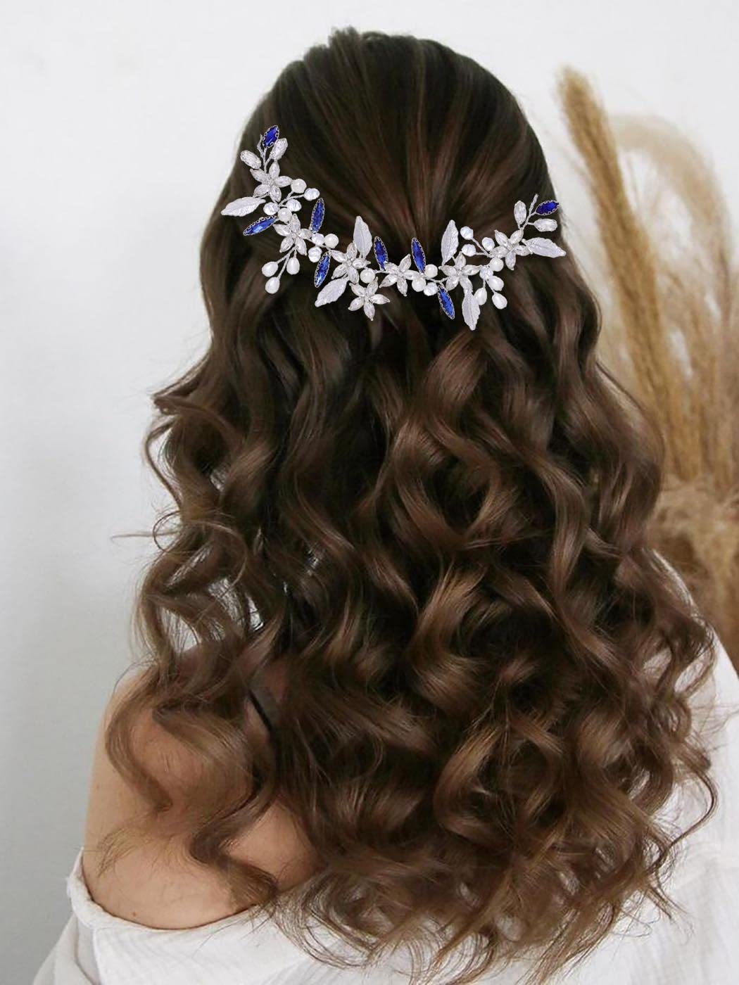 1 cerchietto per capelli da principessa con fiore e strass, in