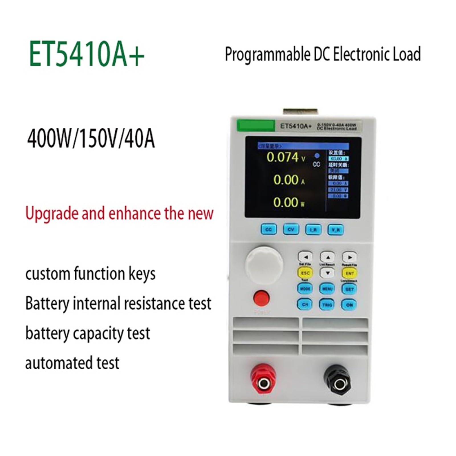 ET5410+ Programable 150V 40A 400W DC Carga eléctrica Control Digital DC Carga Electrónica Probador de batería