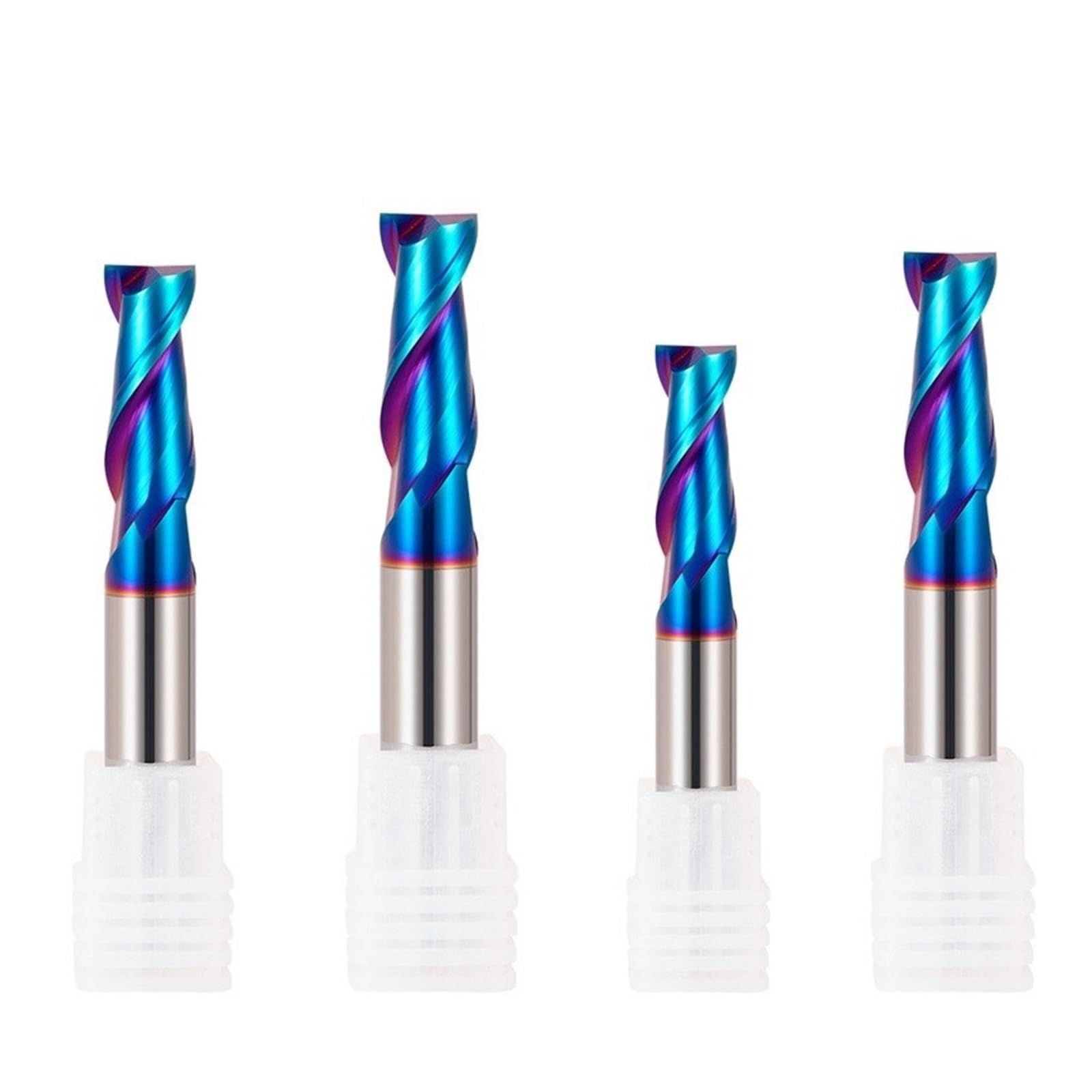 1 Unidad HRC65, Fresa De Extremo Plano Con Círculo Ranurado 2 Hojas, Recubrimiento Azul Carburo Acero Tungsteno for Herramientas Fresas Mecánicas CNC(10x40Cx10Dx100L)