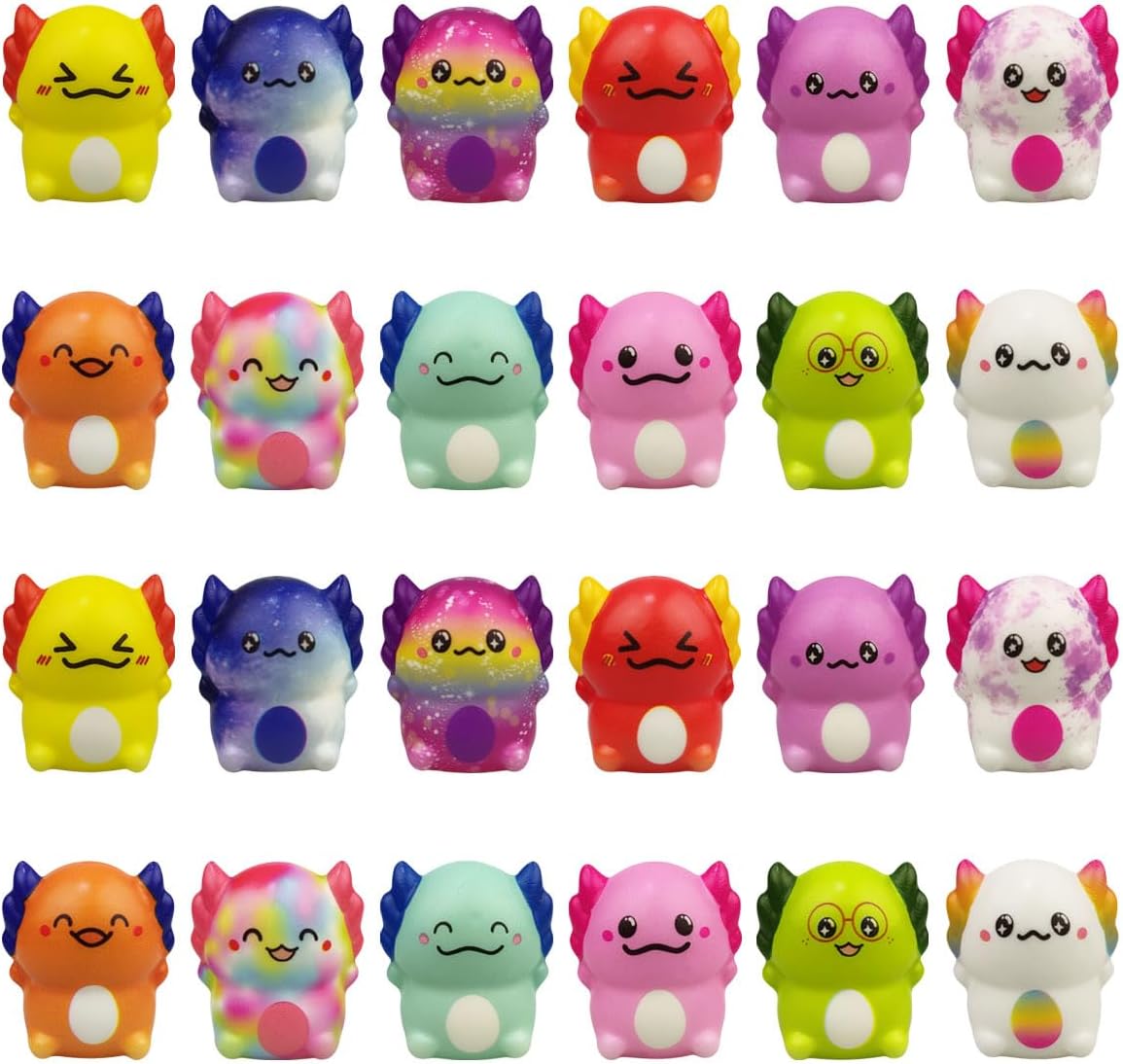 24 Pack Prefilled Easter Eggs with Axolotl Slow Rising Squishy Toys Inside Toys for Kids Girls Boys Easter Basket Stuffers Gifts Party Favors