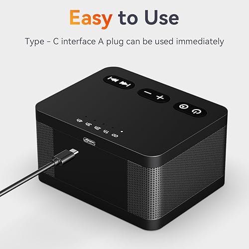 Miniatura 4 de DailyBody Máquina de sonido de ruido blanco con 30 sonidos relajantes, 36 niveles de volumen, 5 temporizadores y función de memoria, bloquea