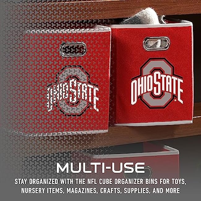 Franklin Sports NCAA College Team Fabric Storage Cubes Made to Fit Storage Bin Organizers