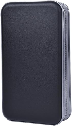 alavisxf xx Estuche para CD, soporte de plástico duro para CD de capacidad para 96 unidades, estuche de almacenamiento de discos de DVD, portátil,