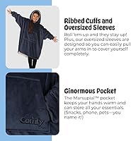 Vista 5 de THE COMFY Original Jr para niños Manta de sherpa de forro polar de gran tamaño con capucha y bolsillo Vista en Shark Tank