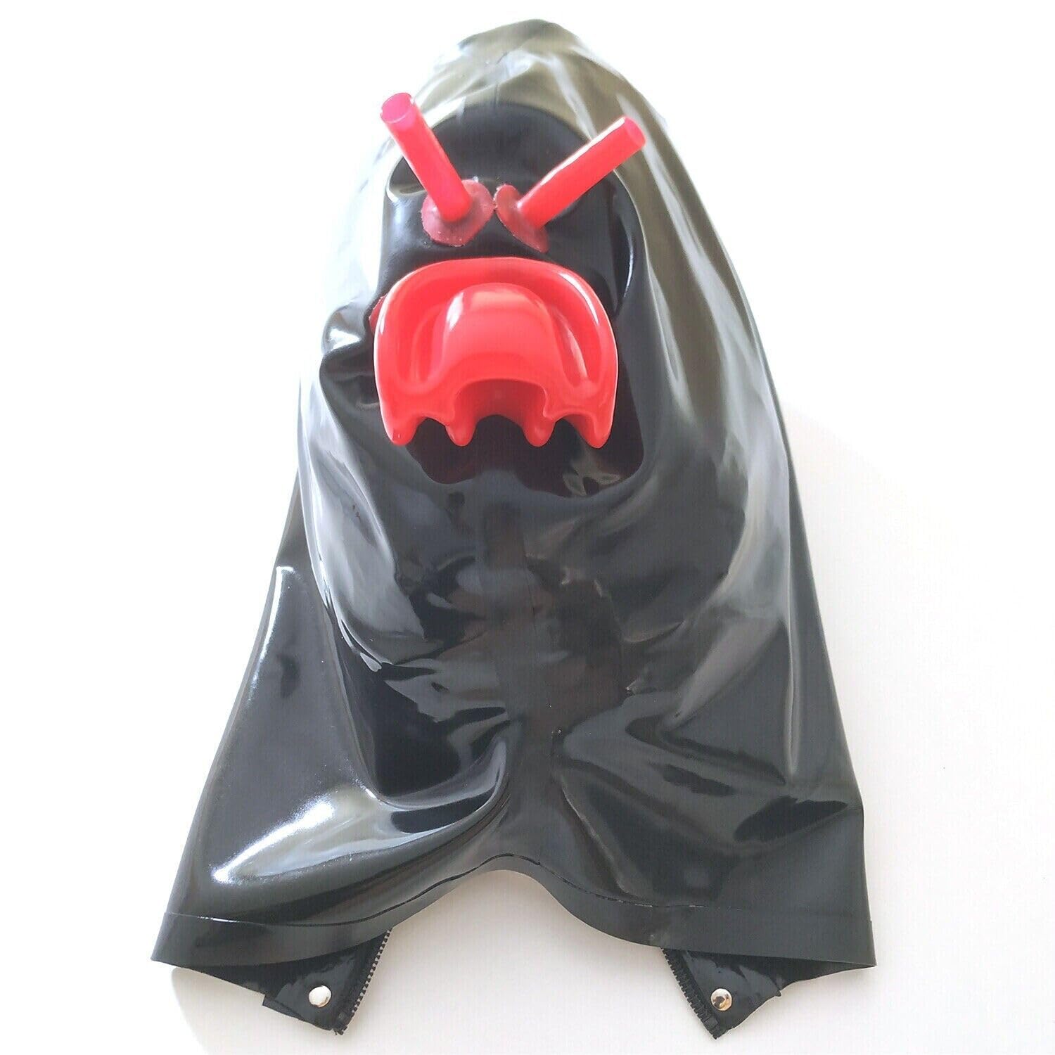 Masque intégral avec ouverture pour les yeux et la bouche, cagoule transparente en latex avec fermeture éclair pour fête et cosplay