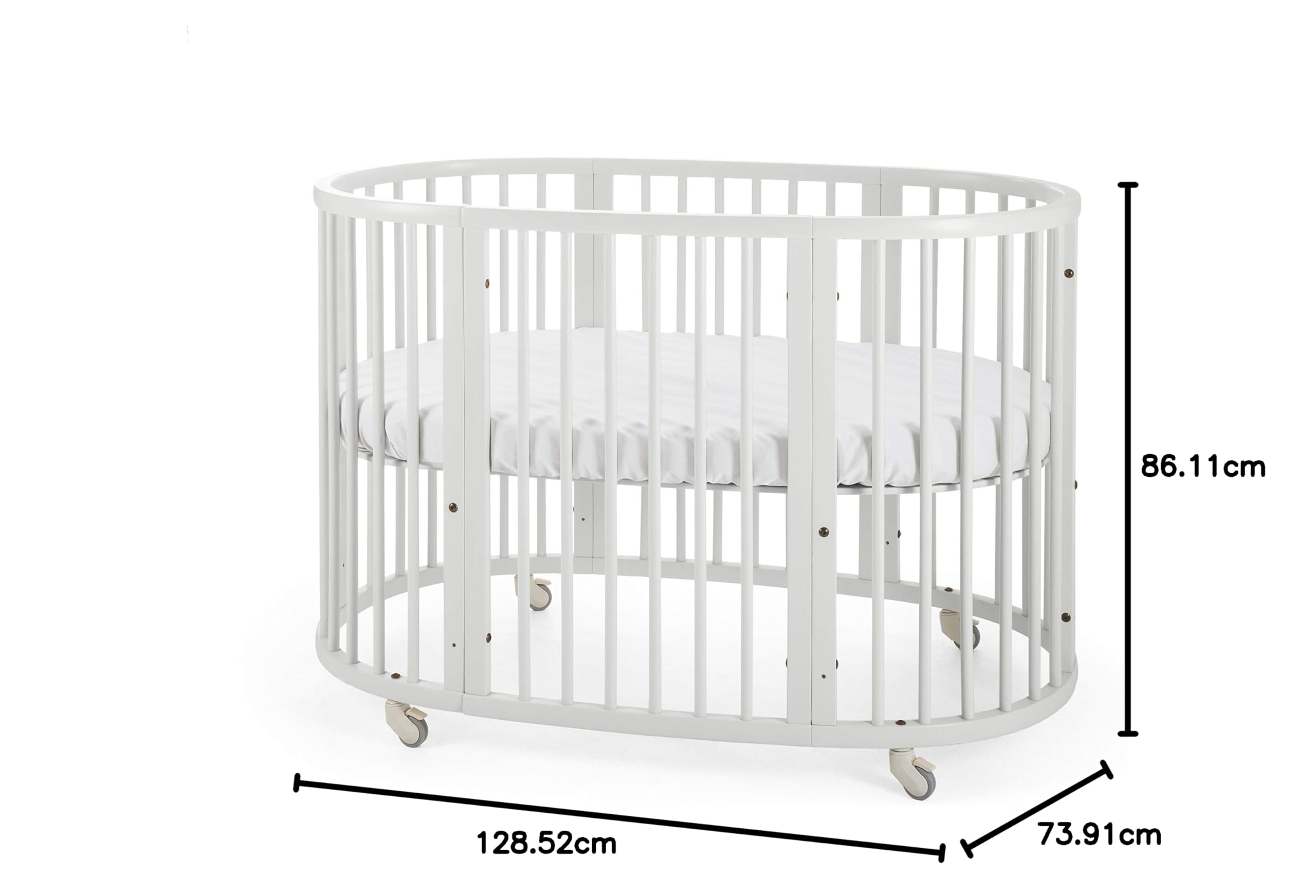 Stokke Sleepi Bed V2, Hazy Grey - Oval Crib Suitable for Ages 0-5