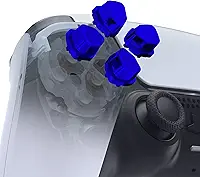 eXtremeRate Botões ergonômicos divididos em D-pad (botões SDP) para PS5, controle PS4, botões de direção Dpad independentes azul cromado para PlayStation 5, controle PS4 Slim Pro