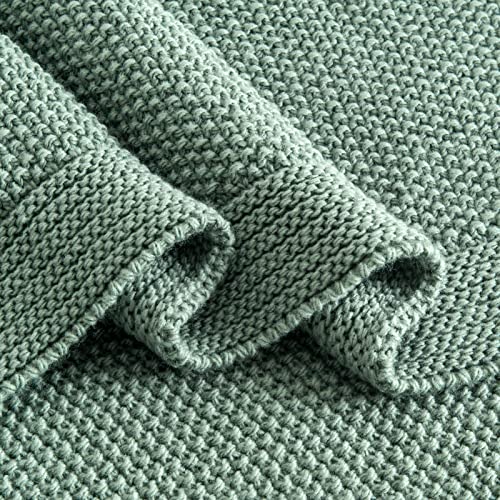 Cozecube Green Throw Blanket For Bed, Soft Cozy Cable Knit Throw Blanket For Twin Bed, Lightweight Warm Decorative Farmhouse Christmas Throw Blanket For Couch Sofa, 60"X80", Sage Green #TOP6