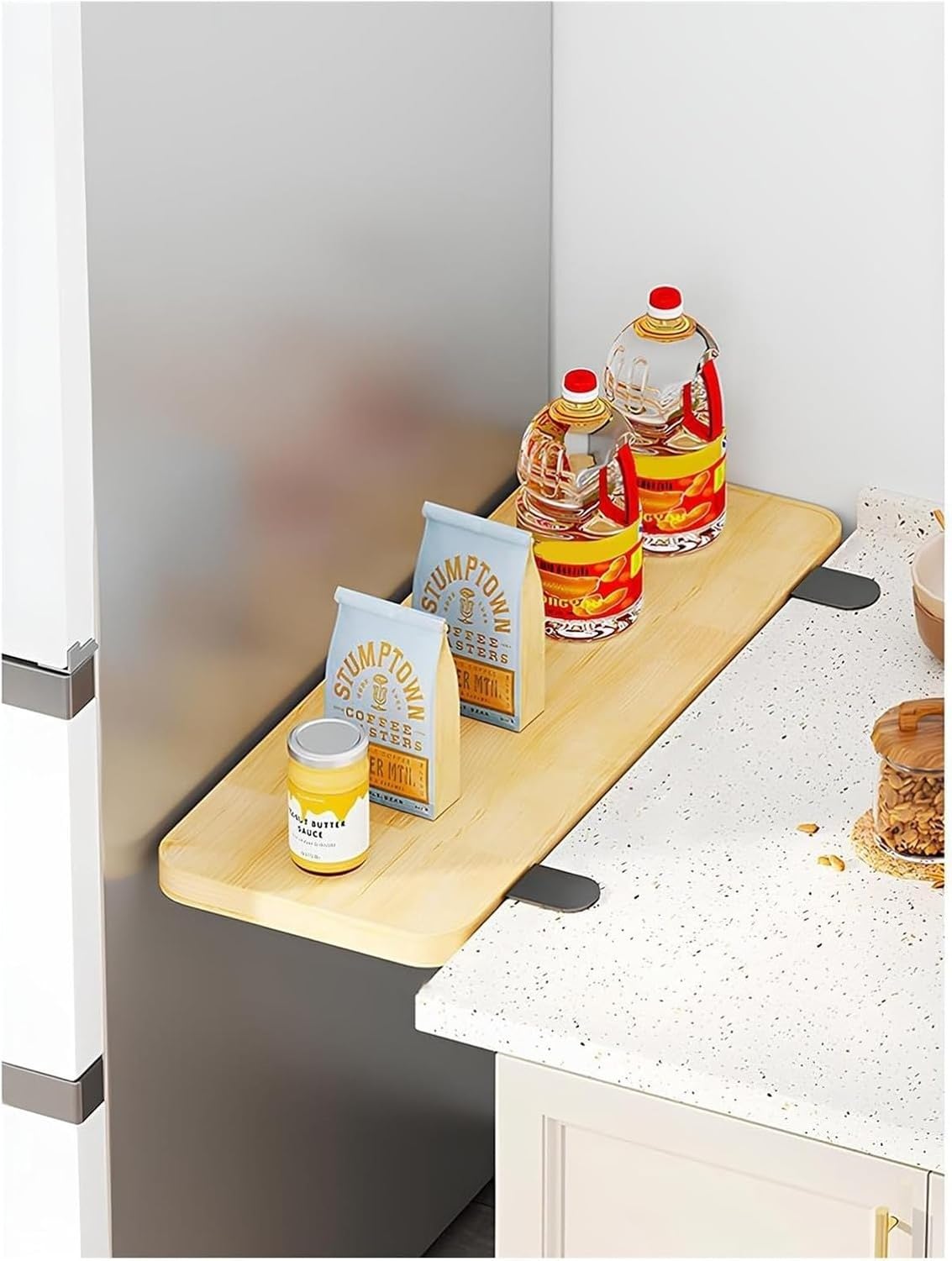 Encoro de Pared Plegable Extensible,, Color de madera, 60*20cm/23,6*7.9in