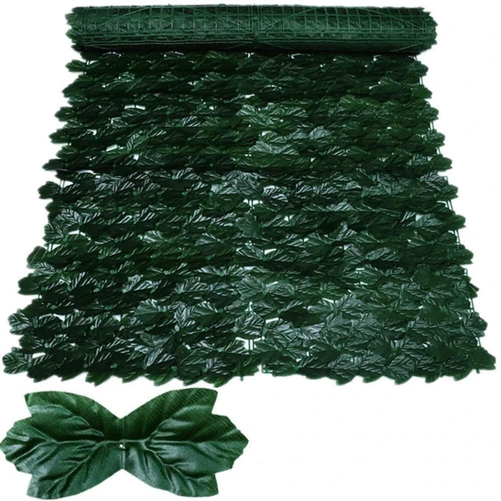 Ogrodzenie ze sztucznego bluszczu, ochrona przed wzrokiem, 50 x 500 cm, na zewnątrz, ogród i balkon, roślinność z żywicy UV, idealna do patio i do użytku na zewnątrz
