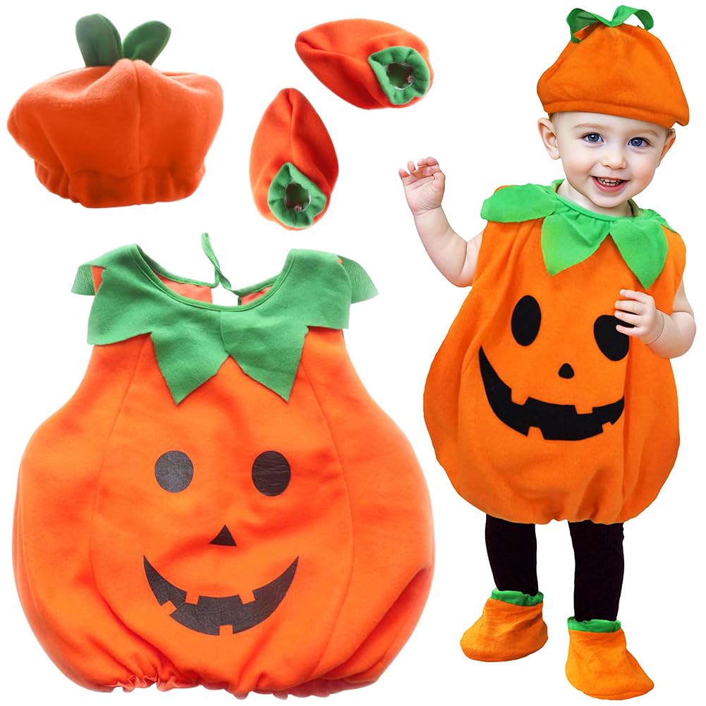 LKNBIF Pumpkin Costume for Kids Pumpkin Hat, Cute pumpkin costume for children Toddler Halloween Pumpkin Costume