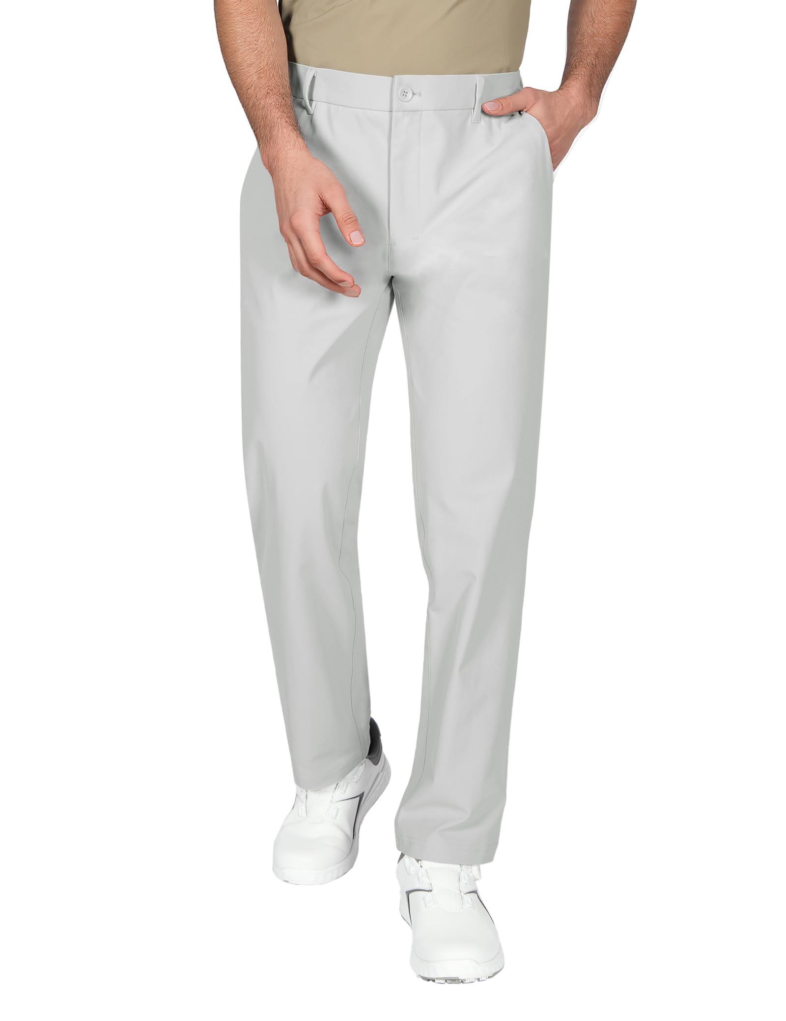 Soojun Mens 4-Way Stretch Performance Golf Pants Quick-Dry Lightweight Tech Trousers Versatile Business Casual Dress Pants
