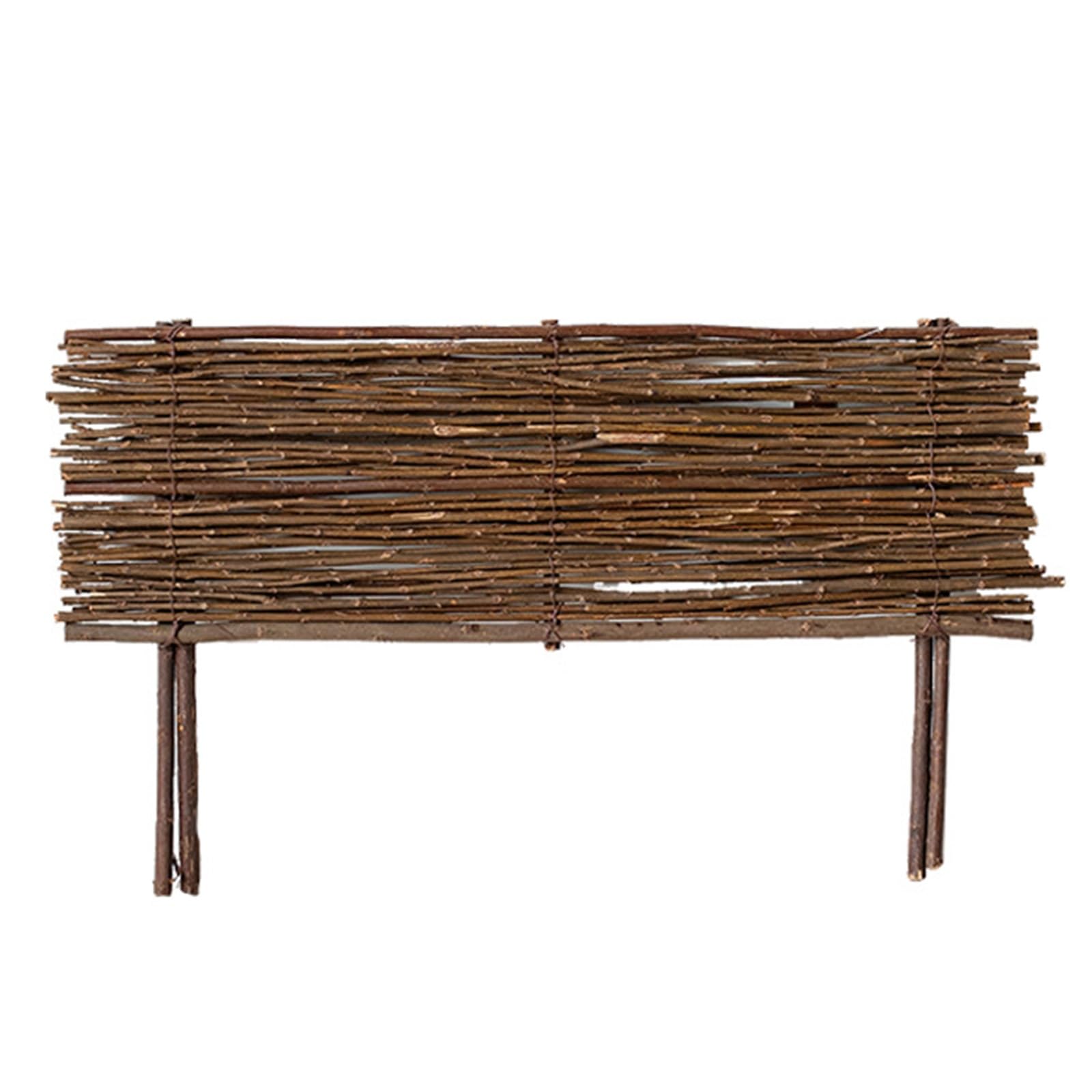 Vallas de jardín de mimbre natural borde decorativo parterres barrera animales 61cm