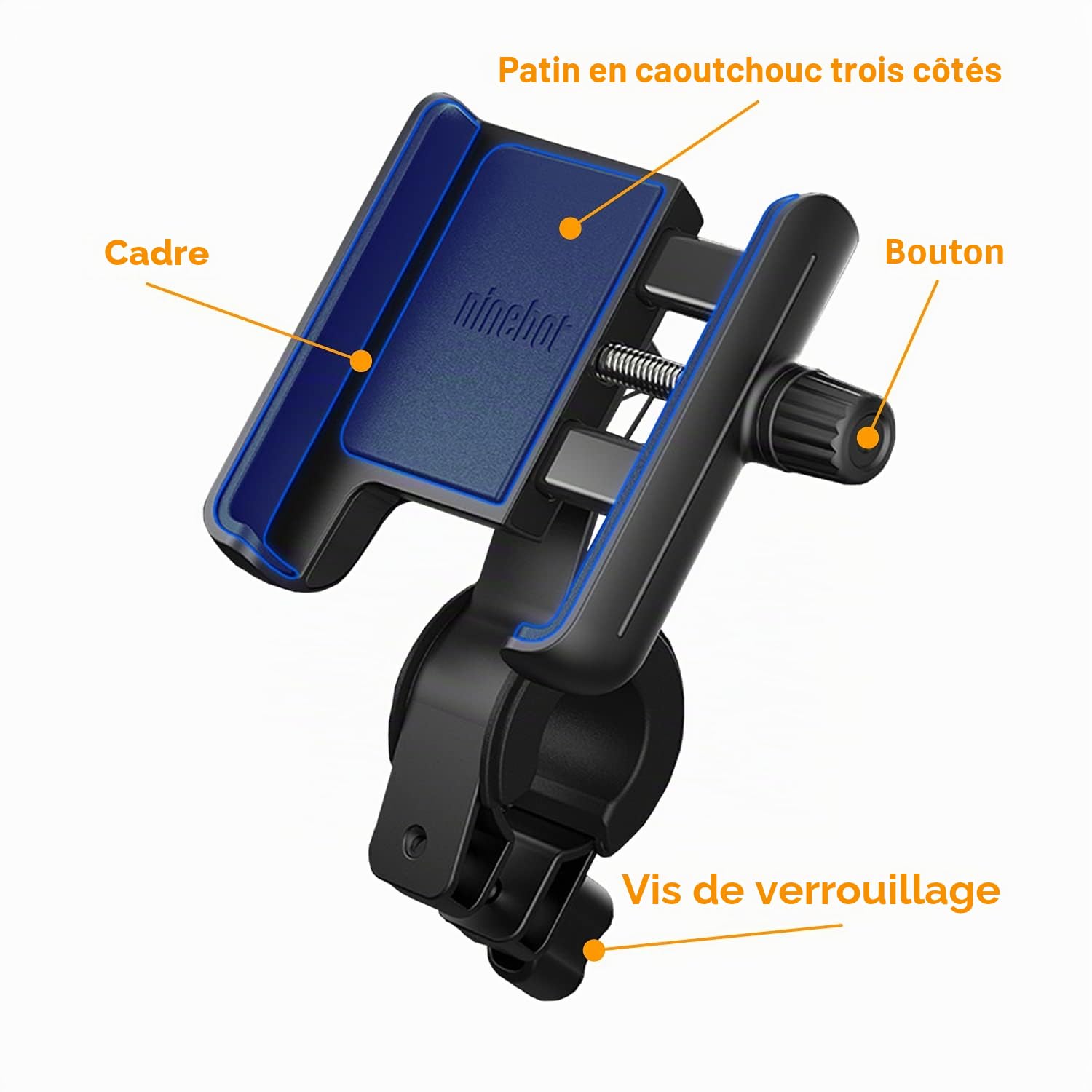 Segway-Ninebot Phone Mount, Adjustable Electric Scooter eMoped Bicycle Handlebar Phone Holder, Fits Any 4-6.5 inches Cellphone, Compatible with Max G3, Max G2, F Series, E Series