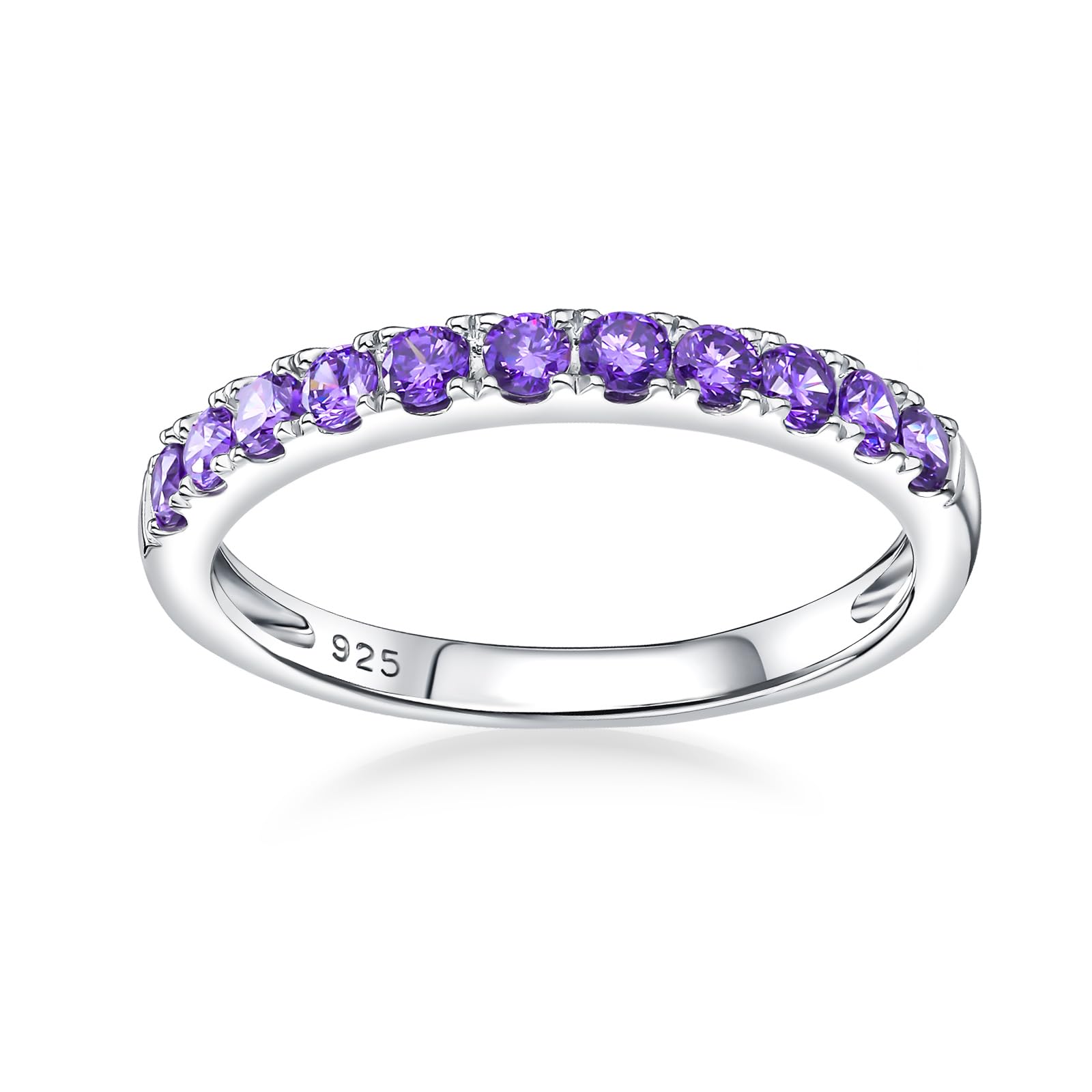 Half Eternity Band Amethyst Ring