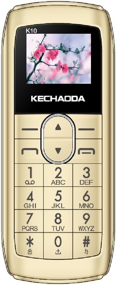 KECHAODA 1.68cm (0.66 inch) Display Single Sim Finger Bluetooth Phone, Wireless FM, 300mAh Battery (Gold), K10