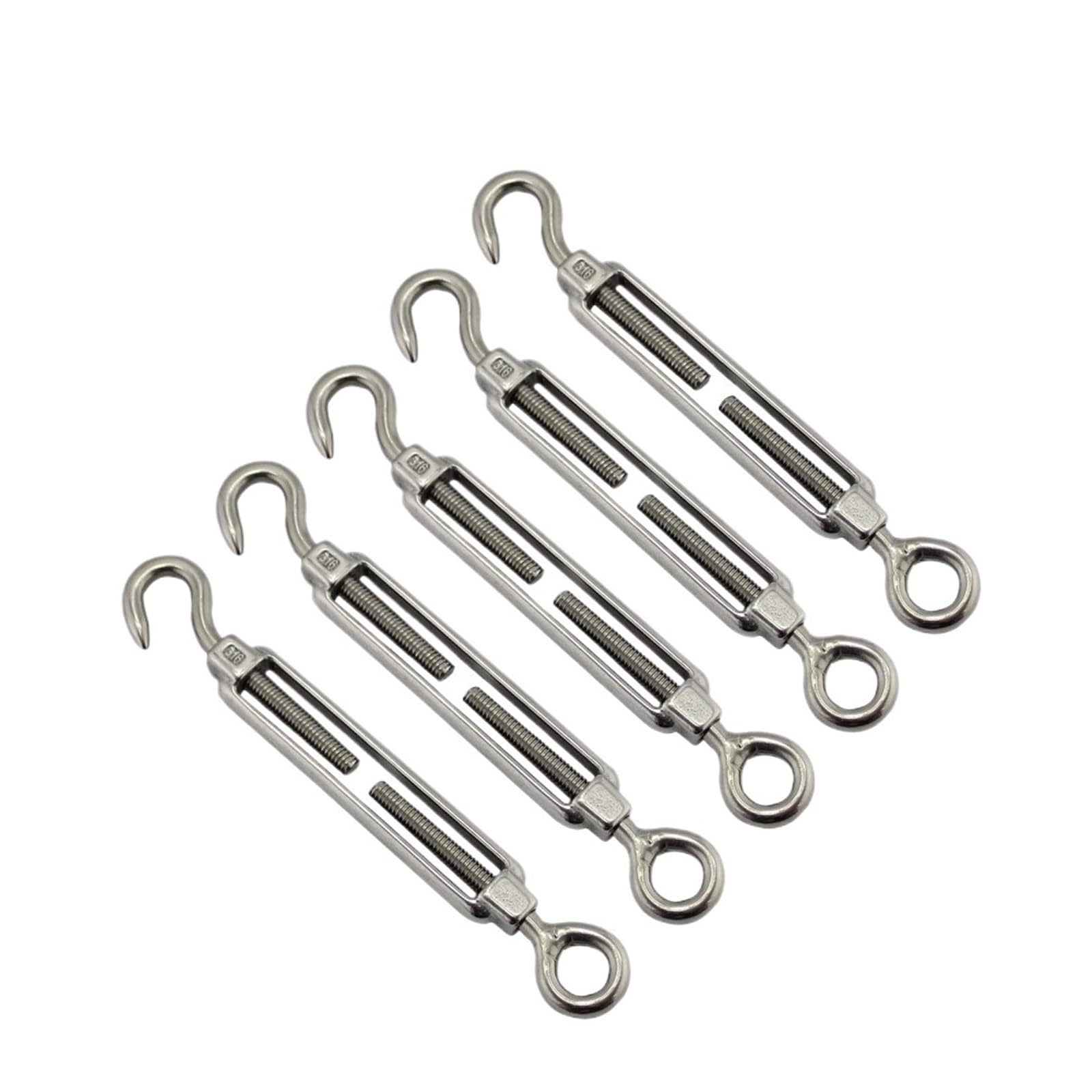 YDHSIKK Turnbuckle Wire Tensioner, Stainless Steel Hook And Eye Turnbuckle Wire Rope Tension Pack Of 2 M4 M5 M6 M8 M10(M10)