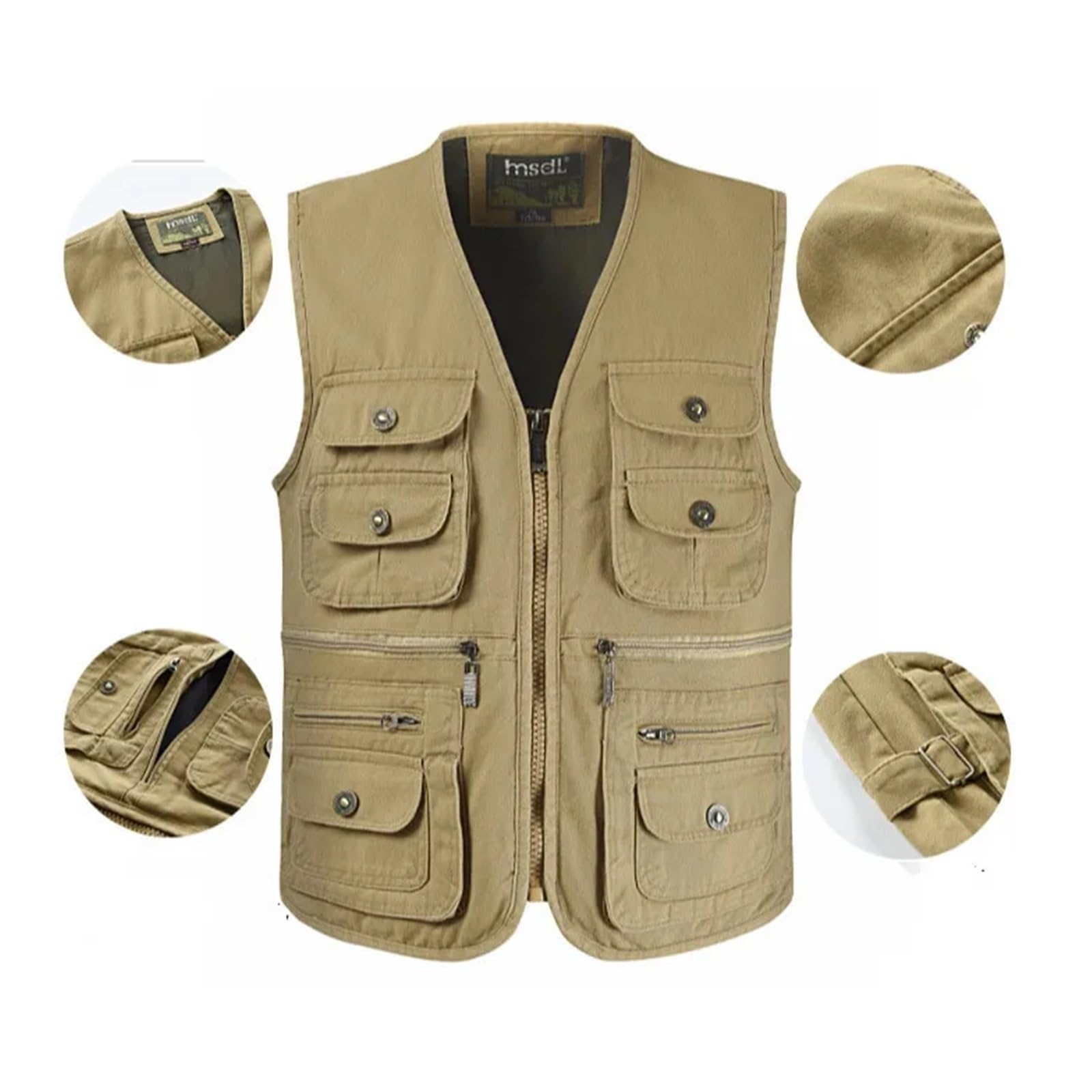 Wygwlg Gilet da Uomo Multitasche, Giacca Antivento