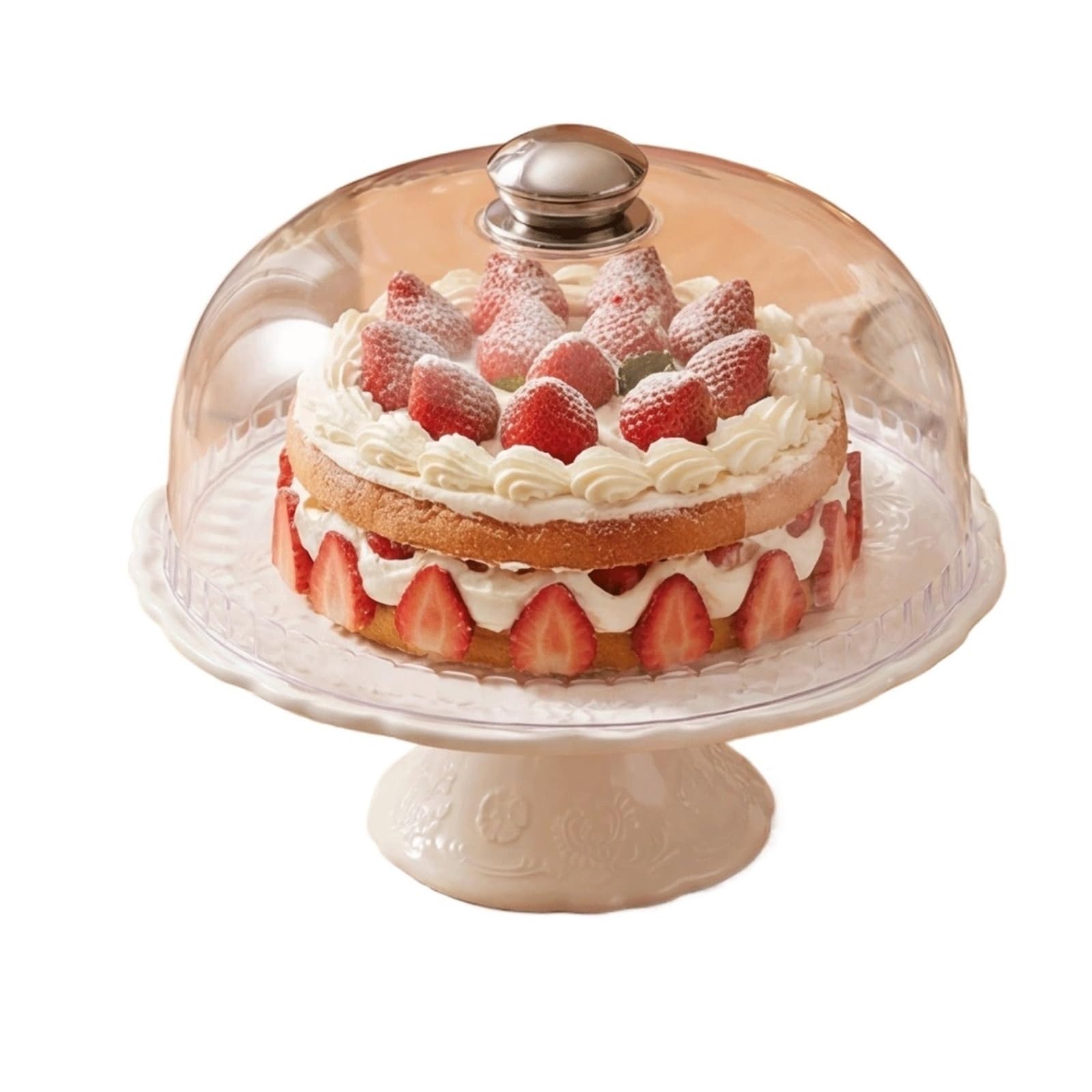 zhangrui1888 Cupcake Stands High-end Ceramic Cake Stands, Fruit Platters, And Tea , All Equipped With Dust Covers Afternoon Tea Stands