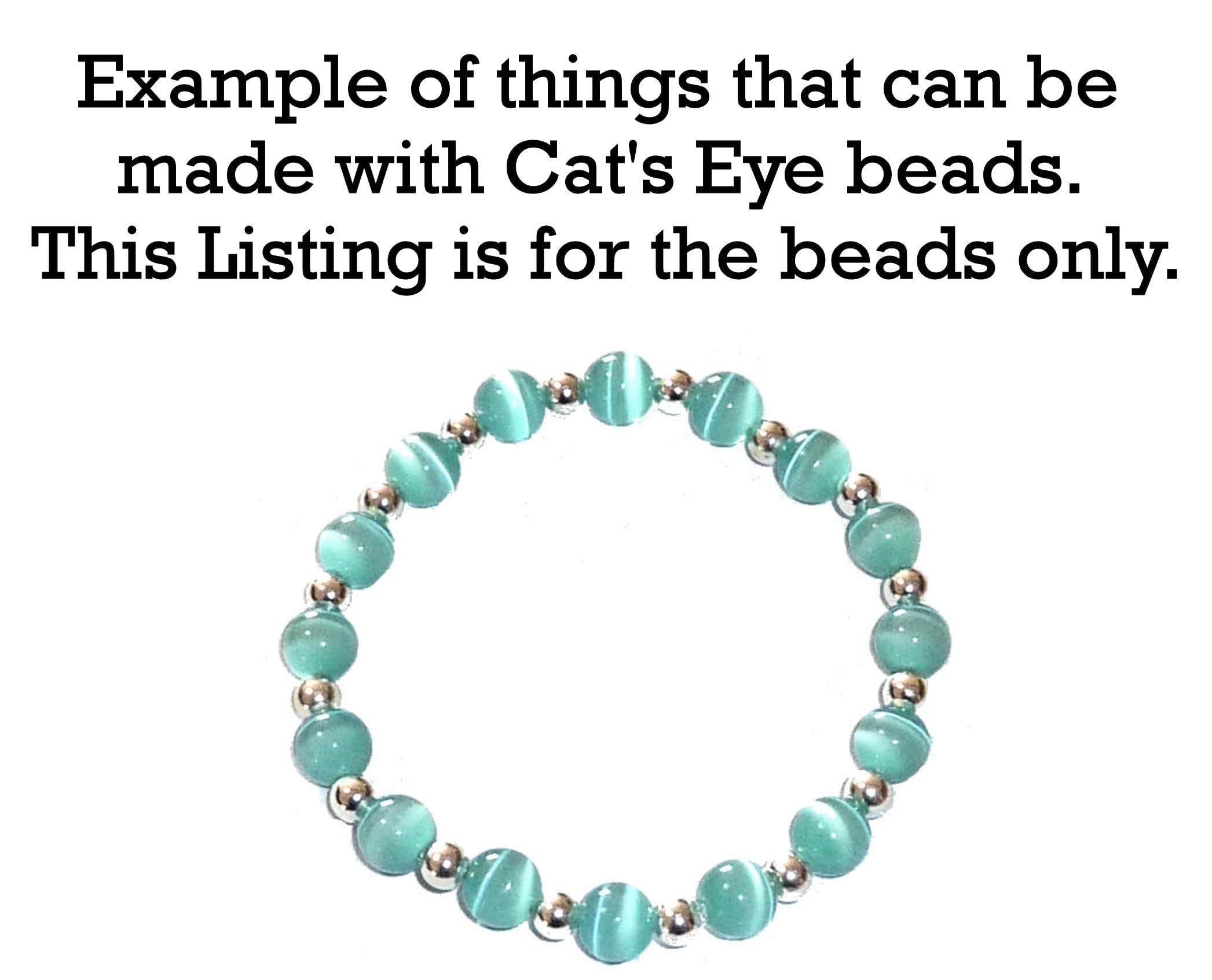 Hidden Hollow Beads 10 Strands of 6mm Glass Cat's Eye Beads, Assorted Colors, Round, Craft Beads