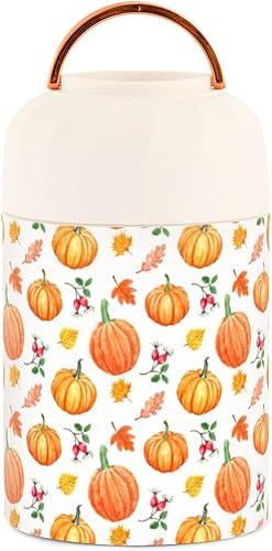 Miniatura 2 de Autumn Pumpkins Food Jar with Spoon Stainless Steel Vacuum Insulated Food Container 17 oz Thermos for Lunch