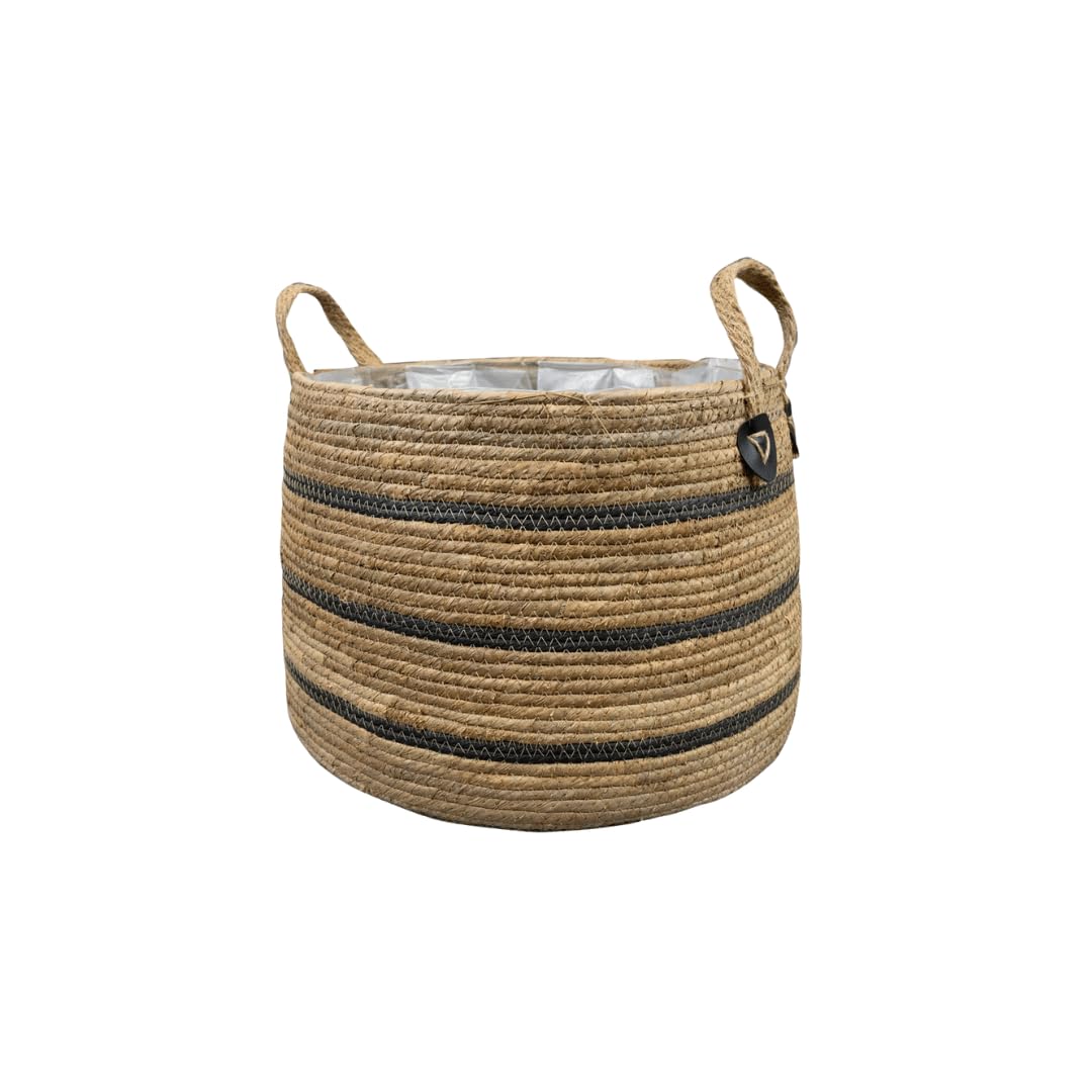 Panier de décoration noir Isla D43 cm grand cache-pot plante moderne