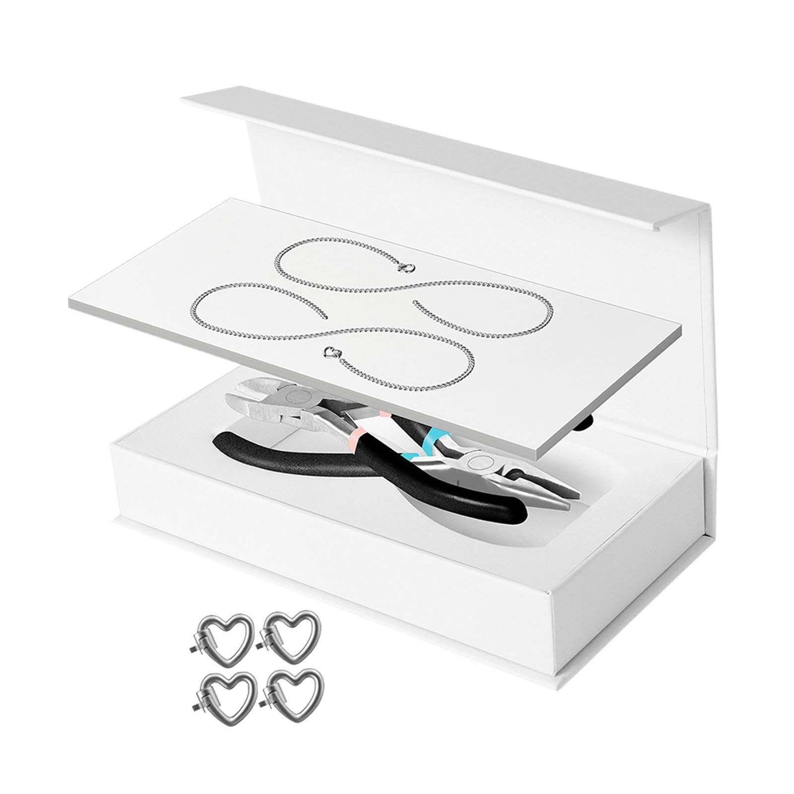 Set di braccialetti permanenti per coppie, kit per la creazione di gioielli, serate romantiche, anniversari, idea regalo premurosa, kit per, 1 paio argento, Lunghezza della catena: 23 cm