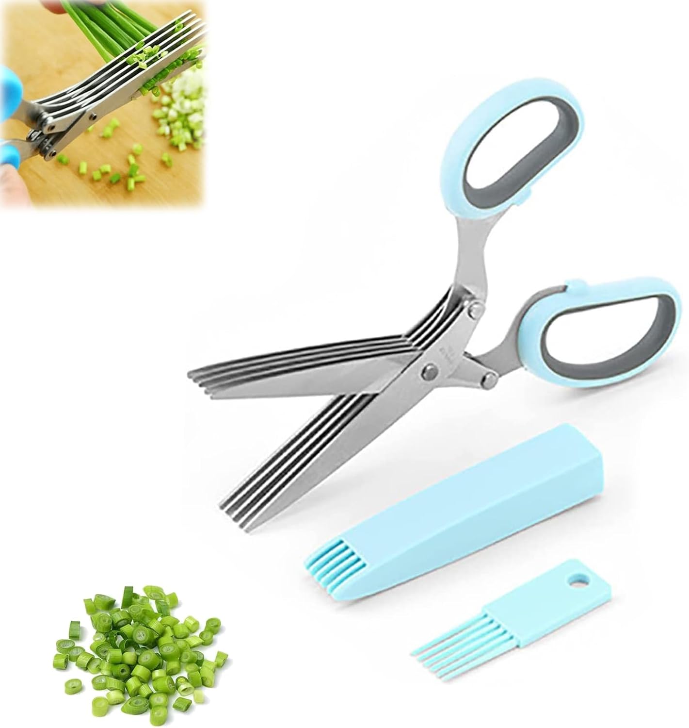Nomardic 5 Blade Kitchen Salad Scissors, 5 Blade Kitchen Salad Scissors Stainless