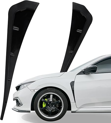 Adhesivo decorativo negro para guardabarros laterales para coche, decoración de ventilación lateral, material ABS, alerón, guardabarros, adhesivos