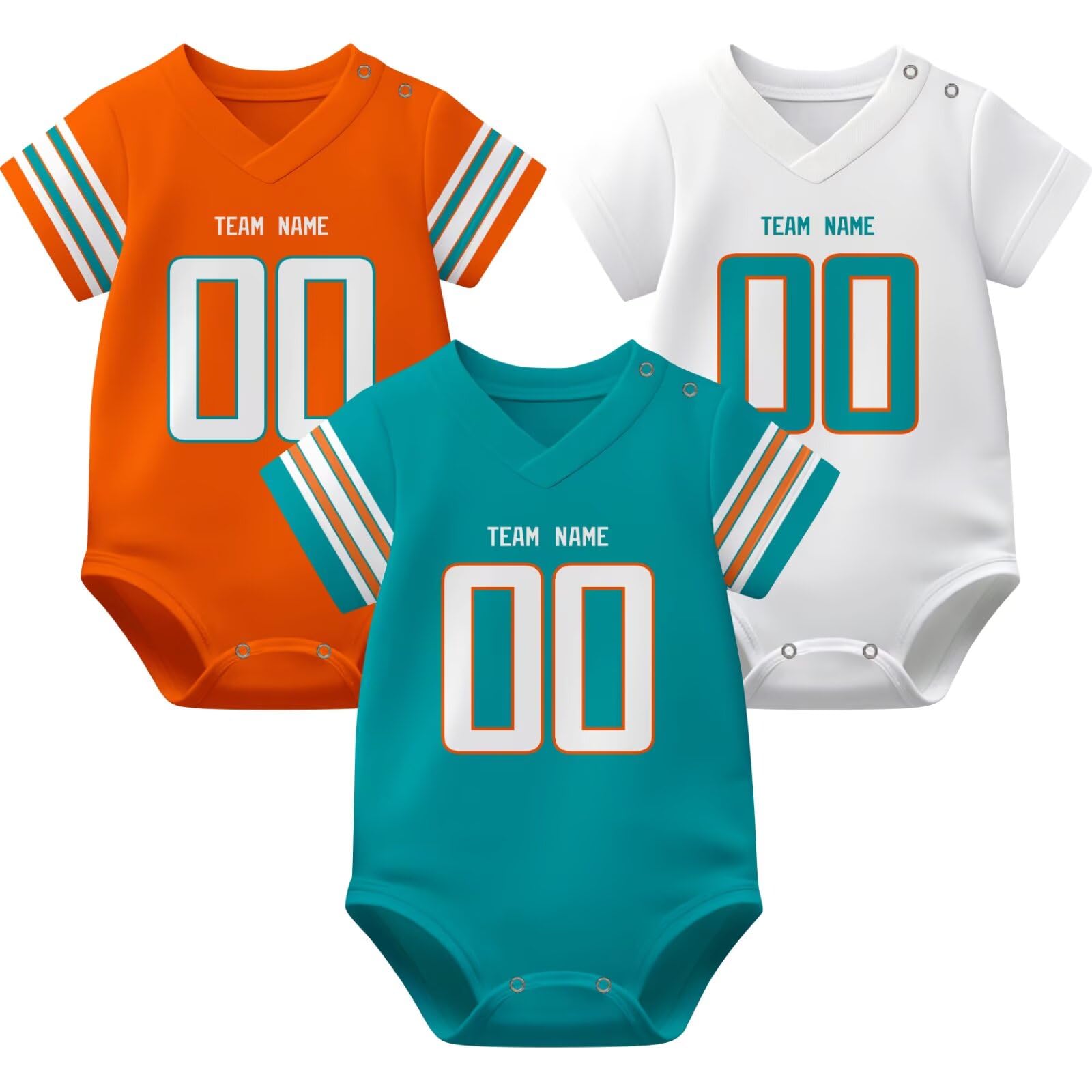 KREDE Baby Clothes Unisex Bodysuit Jersey Style Custom Name Number for Baby Boys