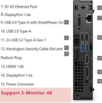 Dell OptiPlex 7020 MFF Mini PC 7000 Business Desktop Computer, Intel 6-Core i5-12500T (Beat i7-11700T), 16GB DDR5 RAM, 1TB PCIe SSD, WiFi6E, 2 DisplayPort + HDMI, Windows 11 Pro