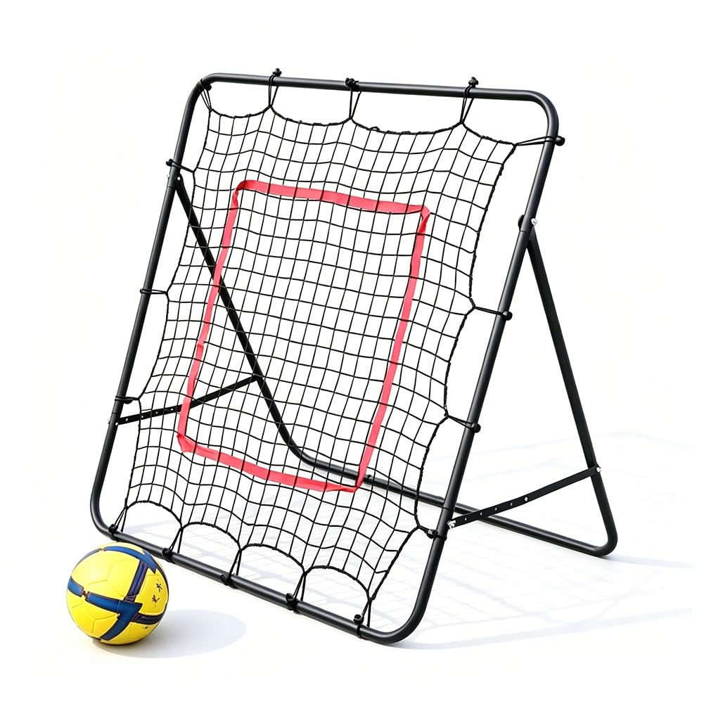 exproyzk Red De Rebote para Fútbol, ​​Entrenador Portátil De Rebote, para Fútbol, ​​Voleibol Y Sóftbol; para Practicar Pases Y Tiros(Black,103x100cm/40.6x39.4in)