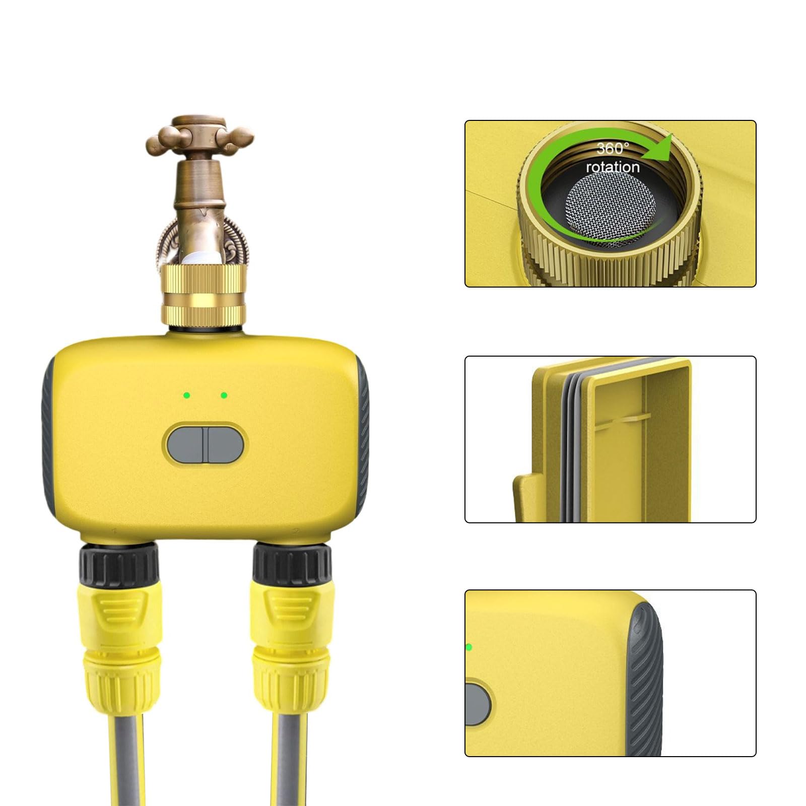 Timer automatico per irrigazione a prova di intemperie, per irrigazione efficiente dei prati da giardino con doppia uscita Controllo app Timer automatico per giardino esterno