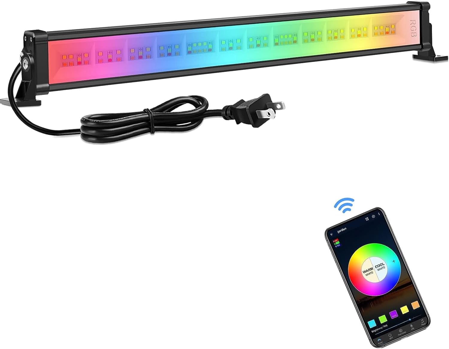 MEIKEE Wash Light DJ Light Bar, 42W RGBCW Smart APP Waterproof LED Stage Lights Bar, Dimmable Wall Washer Light for Church Wedding Birthday Party Stage Lighting Christmas Decoration