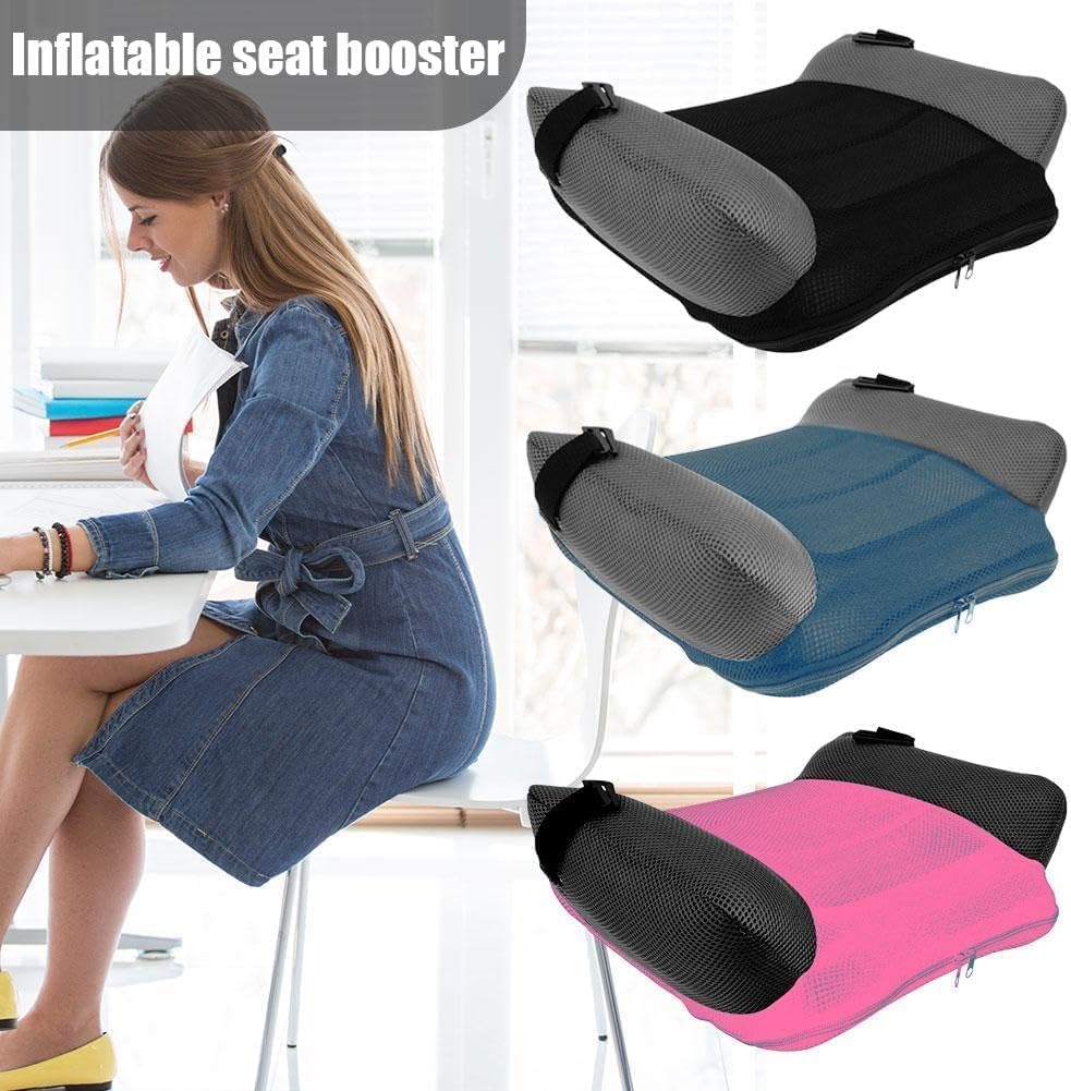 Booster Fotelik samochodowy – przenośny nadmuchiwany fotel podróżny, szybkie nadmuchiwanie/opróżnianie, lekki, z torbą do przenoszenia, można prać w pralce, do domu, jadalni, podróży, różowy