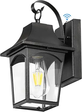 Dusk to Dawn Outdoor Wall Lantern for Home Porch Garage Entryway Front Door, Exterior Sconce Light Fixtures, Anti-Rust Waterproof Wall Mount Wall Light with Clear Glass and Light Sensor
