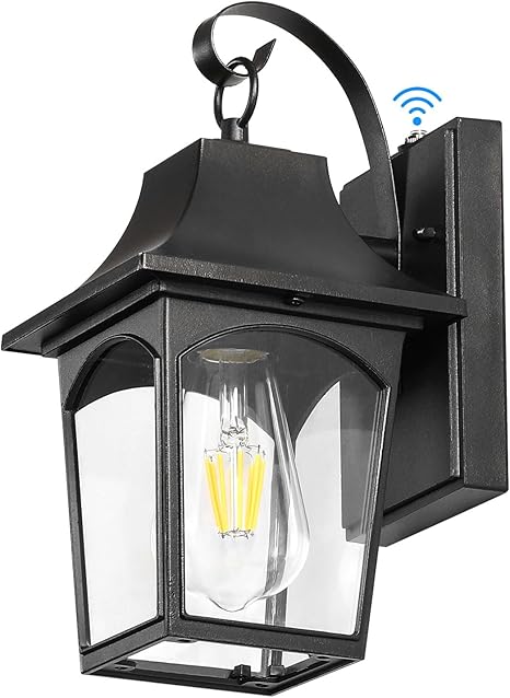Dusk to Dawn Outdoor Wall Lantern for Home Porch Garage Entryway Front Door, Exterior Sconce Light Fixtures, Anti-Rust Waterproof Wall Mount Wall Light with Clear Glass and Light Sensor
