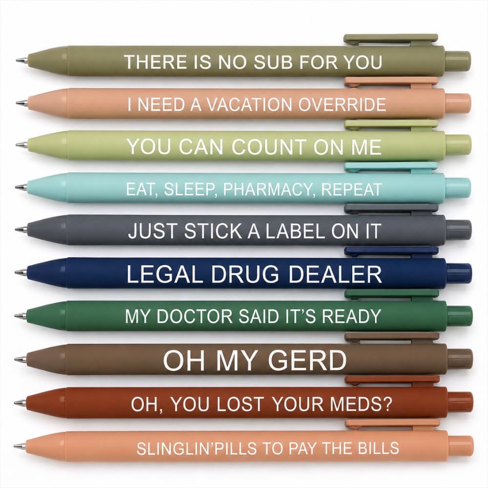 10PC Pharmacy Pens Funny Gift for Pharmacist Technician Staff Tech Week Day